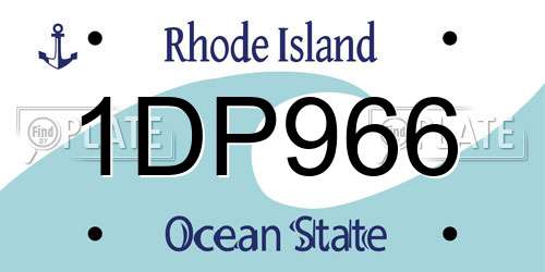 1DP966 Rhode Island License Plate