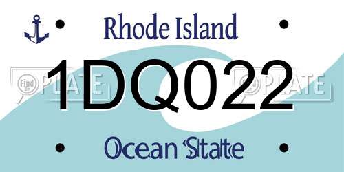 1DQ022 Rhode Island License Plate