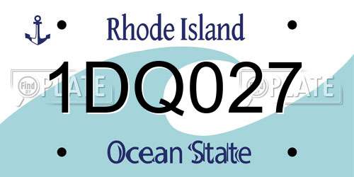 1DQ027 Rhode Island License Plate