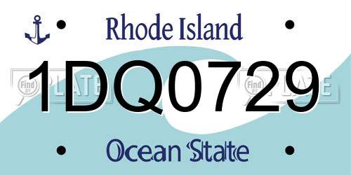 1DQ0729 Rhode Island License Plate
