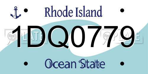 1DQ0779 Rhode Island License Plate