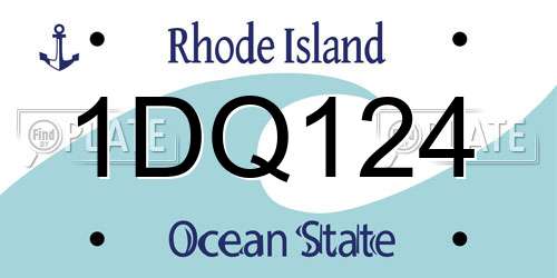1DQ124 Rhode Island License Plate