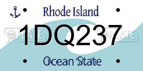 1DQ237 Rhode Island License Plate