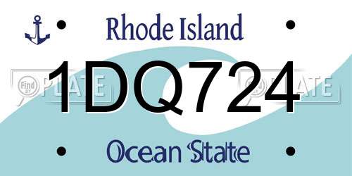 1DQ724 Rhode Island License Plate