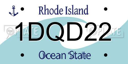 1DQD22 Rhode Island License Plate
