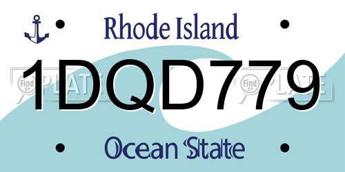 1DQD779 Rhode Island License Plate