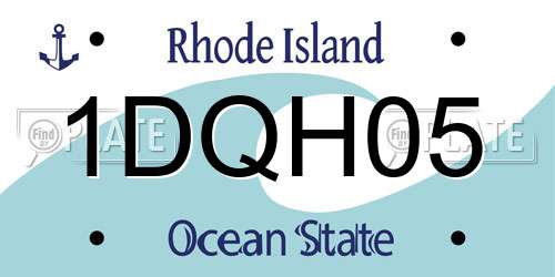 1DQH05 Rhode Island License Plate