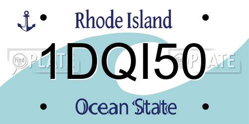 1DQI50 Rhode Island License Plate