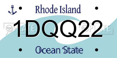 1DQQ22 Rhode Island License Plate