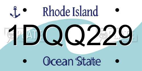 1DQQ229 Rhode Island License Plate