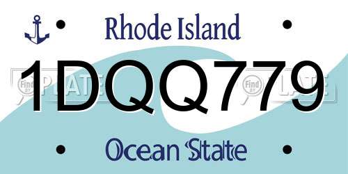 1DQQ779 Rhode Island License Plate