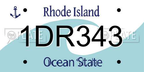 1DR343 Rhode Island License Plate