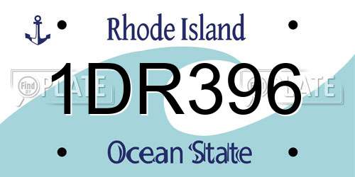 1DR396 Rhode Island License Plate