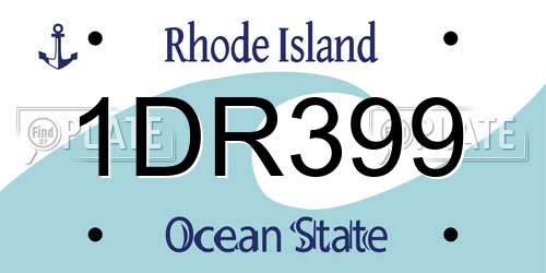 1DR399 Rhode Island License Plate
