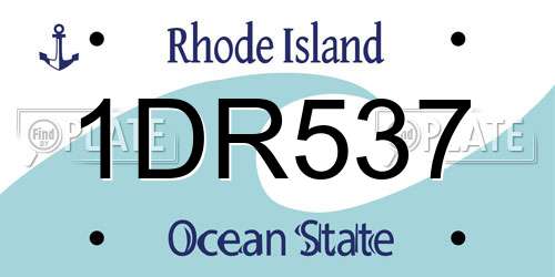 1DR537 Rhode Island License Plate
