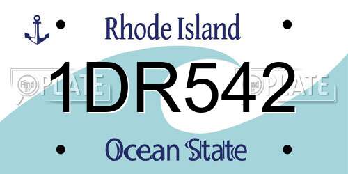 1DR542 Rhode Island License Plate