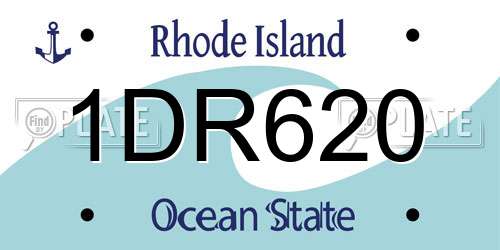 1DR620 Rhode Island License Plate