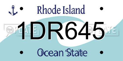 1DR645 Rhode Island License Plate