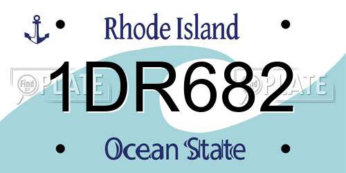 1DR682 Rhode Island License Plate