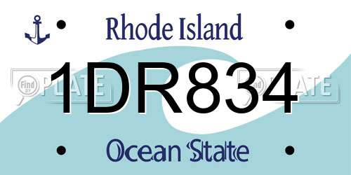 1DR834 Rhode Island License Plate