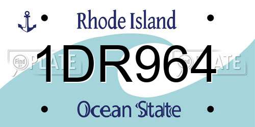 1DR964 Rhode Island License Plate