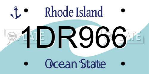 1DR966 Rhode Island License Plate