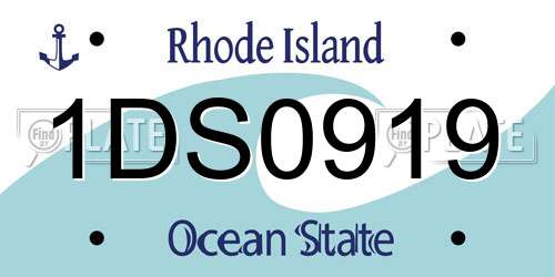 1DS0919 Rhode Island License Plate