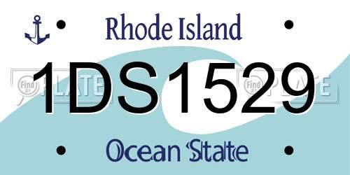 1DS1529 Rhode Island License Plate