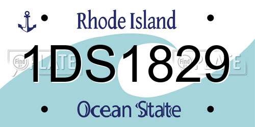 1DS1829 Rhode Island License Plate