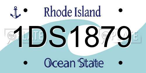 1DS1879 Rhode Island License Plate