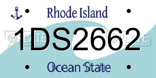 1DS2662 Rhode Island License Plate