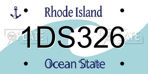 1DS326 Rhode Island License Plate