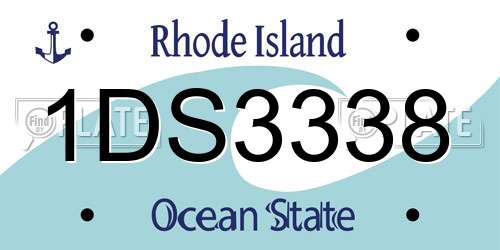 1DS3338 Rhode Island License Plate