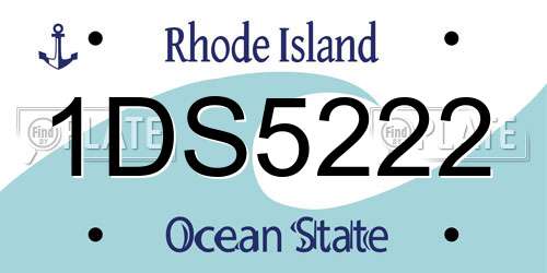 1DS5222 Rhode Island License Plate