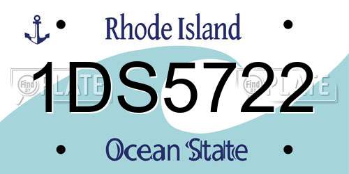 1DS5722 Rhode Island License Plate