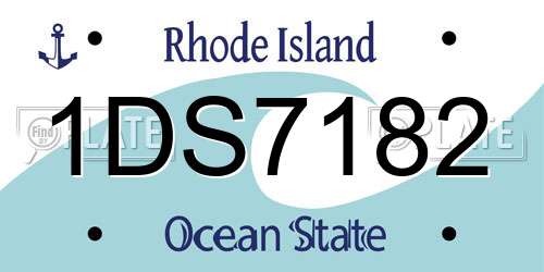 1DS7182 Rhode Island License Plate