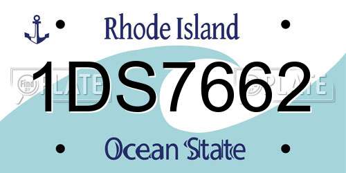 1DS7662 Rhode Island License Plate