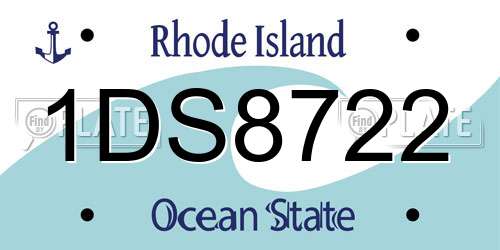 1DS8722 Rhode Island License Plate