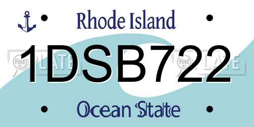 1DSB722 Rhode Island License Plate