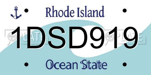 1DSD919 Rhode Island License Plate