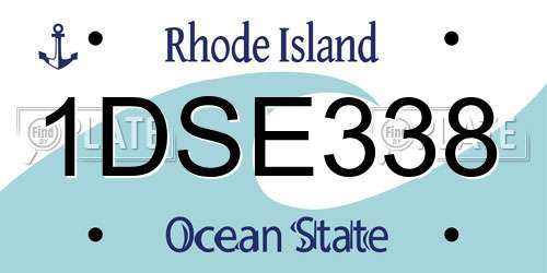 1DSE338 Rhode Island License Plate