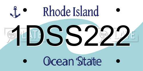 1DSS222 Rhode Island License Plate