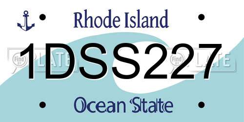 1DSS227 Rhode Island License Plate