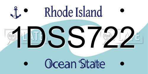 1DSS722 Rhode Island License Plate