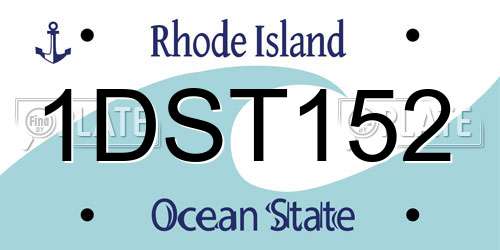 1DST152 Rhode Island License Plate