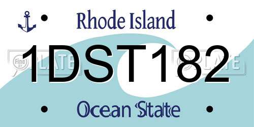 1DST182 Rhode Island License Plate
