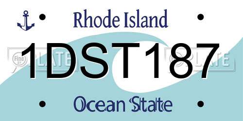 1DST187 Rhode Island License Plate