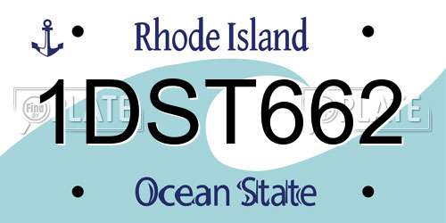 1DST662 Rhode Island License Plate