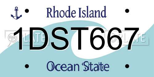 1DST667 Rhode Island License Plate