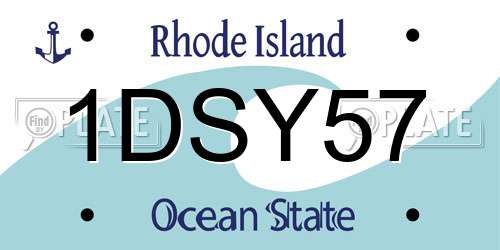 1DSY57 Rhode Island License Plate